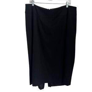 Lafayette 148 New York Black Wool Blend Pencil Skirt Women's Size 20